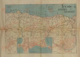 Mapa guerra civil. Frente de Asturias y de Santander. Serie A