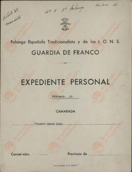 Harto Peña, Vicente: Expediente personal de la Guardia de Franco (F.E.T. y de las J.O.N.S.) 1952
