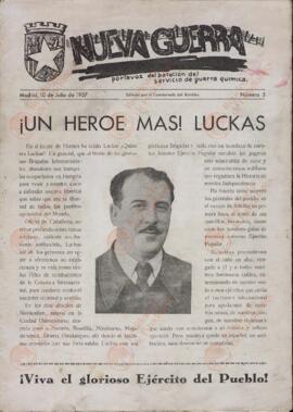 NUEVA GUERRA. "¡Un Héroe más! Luckas  Madrid, 10 JULIO 1937