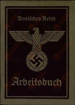 "Wilhelm Rückriegel, Johannes. Libreta de trabajo. Reich alemán, 3 diciembre 1938"