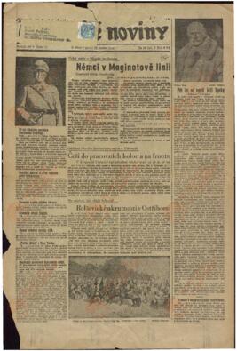 Moravské noviny. "Alemanes en la Línea Maginot".  12 de enero de 1945