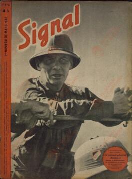 Signal. "El Coronel-General Rommel observando el desarrollo de la batalla de su coche de mando". 2º Nº Marzo 1942.