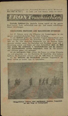 "Noticias del frente". Marzo 1942. Nr. 115