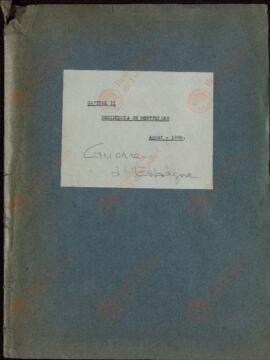Libro de movimientos de caja, con recibos y facturas, de la asociación de refugiados "Centre Cultural Català de Montpellier", agosto de 1939