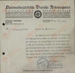 "Silberhorn. Agrupación local". Mainz-Haftel, 15 marzo 1938