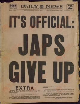 Daily News. "Es oficial:  los japoneses se rinden". 15 agosto 1945.