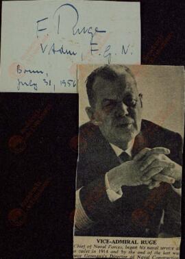 Ruge, Friedrich. Bonn. 31 Julio 1956