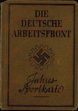 "El frente de trabajo alemán. Cartilla anual de deporte. 10 julio 1940"