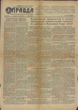 "Pravda". Moscú, 19 octubre 1945
