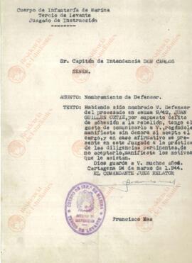 Pieza de Expediente de Juicio Militar sobre comportamiento(s) durante la Guerra Civil. Expediente del "caso Albacete": Procesamiento de los integrantes de un piquete de ejecución de una sentencia de muerte de los tribunales populares de Albacete