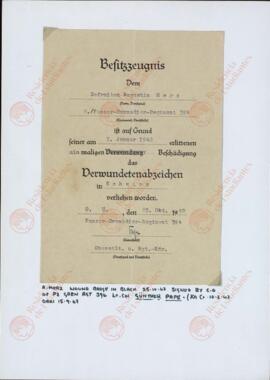 Pape, Günter. "Diploma para Augustin Merz". 25 octubre 1942