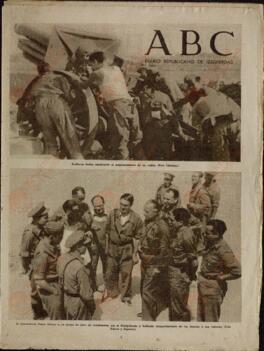 ABC Diario Republicano de Izquierdas. (Fotografías del Comandante Perea y de artilleros de la República). 10 agosto 1937