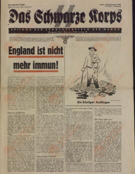 Das Schwarze Korps. Periódico para la defensa de la NSDAP. Berlín, 25 septiembre 1941