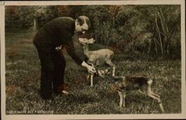 Hitler con cervatillos. Estudio de Heinrich Hoffmann.