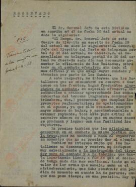 Instrucciones para el combate. 6 febrero 1938 (Guerra Civil. Ejército del Norte).