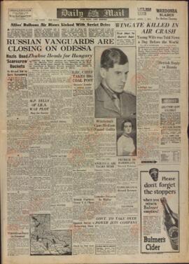 Daily Mail, 1 de Abril de 1944. "Zhukov se dirige a Hungría"