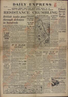 "Daily Express", 28 de Febrero de 1945, "Resistencia Tambaleante".