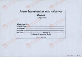 "Tarjeta de miembro del partido nazi"