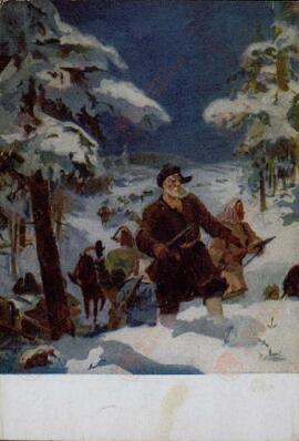 Rusia. Retaguardia de las líneas enemigas, muestra guerrilleros en acción. 1943