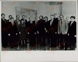 Reunión celebrada en el Palacio del Kremlin entre las Comisiones de Asuntos Exteriores del Congreso de los Diputados de la Unión Soviética y España. Moscú, 17 de enero de 1984. (EFE-UPI).