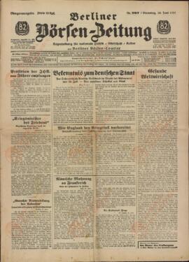 Periódico de la bolsa de Berlín. Berlín, 29 junio 1937
