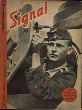 Signal. "¡Preparados! El apuntador cierra la escotilla de su torreta. El carro avanza, el ataque comienza". 2º Nº Septiembre 1942.