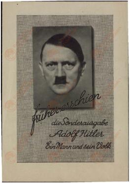 "Edición especial de la publicación del Führer Adolf Hitler. Un hombre y su pueblo"