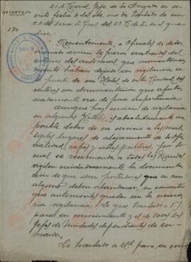 Marzo?, Manuel. Recomendaciones sobre vigilancia de la documentación. Leciñena, 8 de marzo 1938 (Guerra Civil).