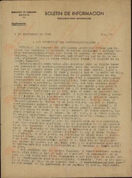 "Las Victorias del Nacionalsocialismo". Boletín de información Nº83. Embajada Alemana en Madrid, 4 de Diciembre de 1944.