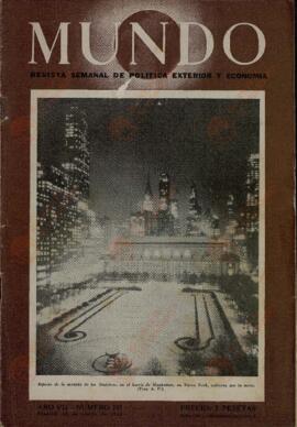 "Mundo. Revista semanal de Política exterior y economía". N.º: 297, 313, 318, 357, 813. Madrid, 1946, 1947, 1955