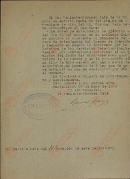 Marzo?, Manuel. Alimentación del ganado. Castellfort, 27 mayo 1938 (Guerra Civil).