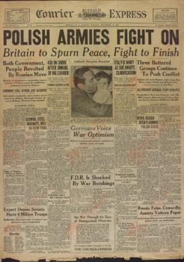 Courier Express. "El ejército polaco en la lucha. Gran Bretaña rechaza la paz y peleará hasta el final." 19 de Septiembre de 1939